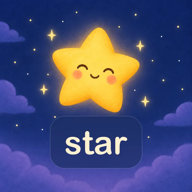 The star with the word "star"